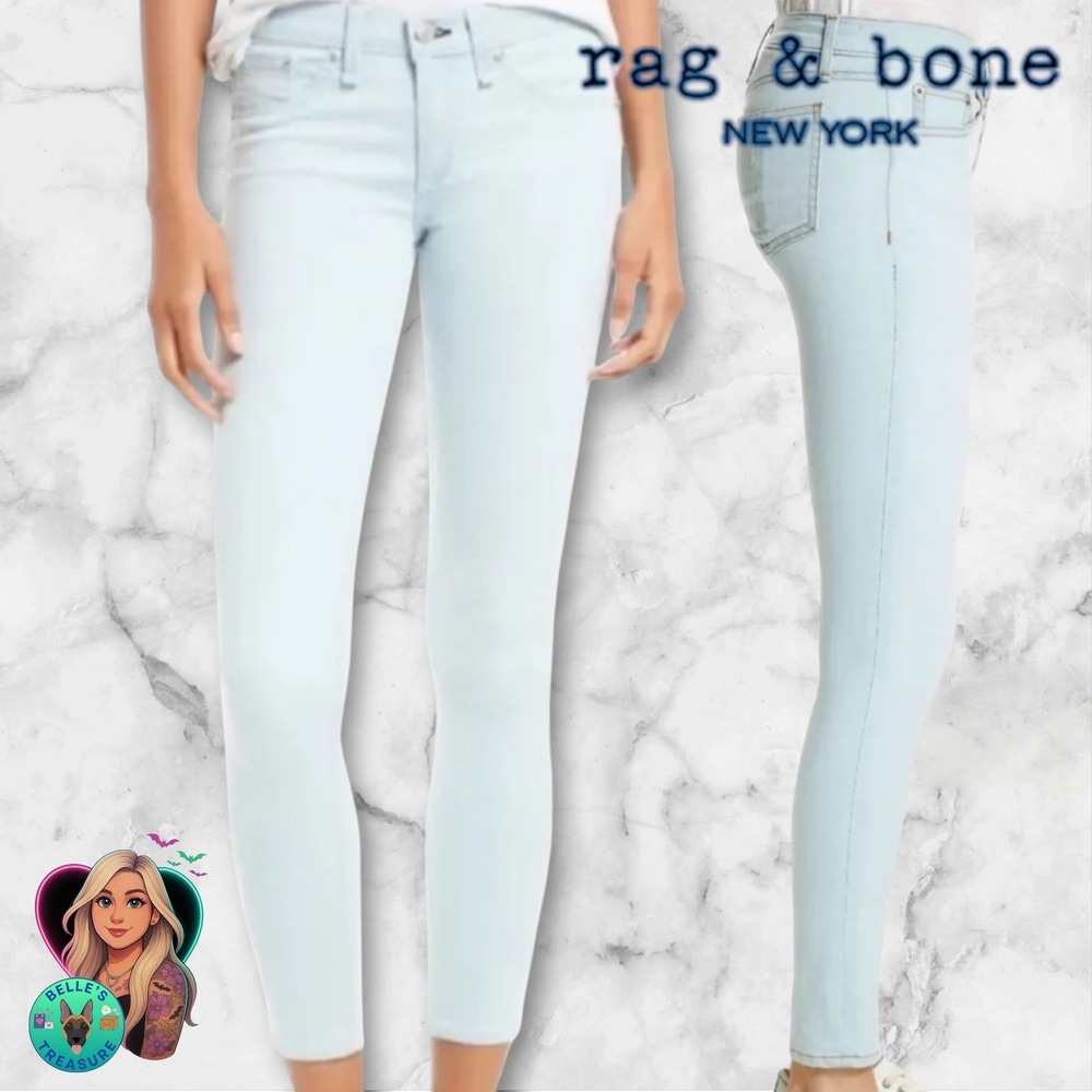 Rag & Bone Pajama Jeans Women's 31 "The Capri" Mid-Rise‎ Cropped Skinny Fay Wash